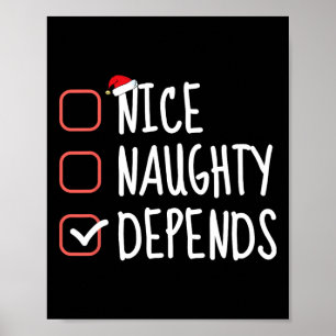 Fin Naughty beror på julklapp Poster