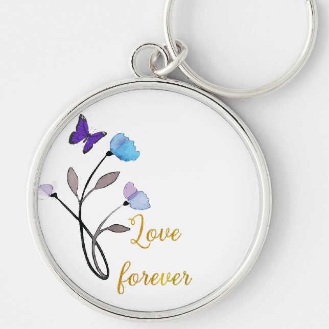 Fin nyckelkedja rund silverfärgad nyckelring (Framsidan)