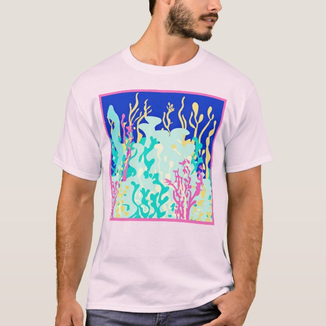 Fin Ocean Mönster Design. Köp nu T Shirt (Framsida)