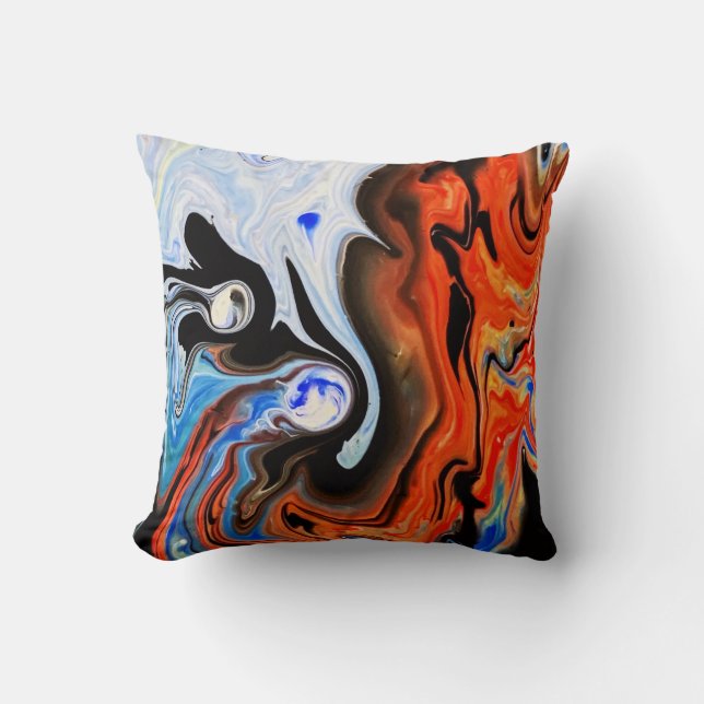 Fin och färglös Abstrakt Marble Design Kudde (Framsida)