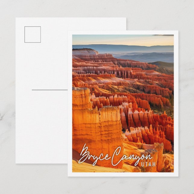 Fin och scenisk syn på Bryce Canyon Utah USA Vykort (Fram/baksida)