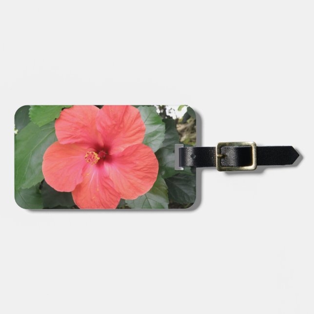 Fin Orange Hibiscus Flower Anpassningsbar Luggage Bagagebricka (Horisontell Framsida)