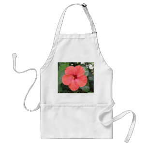 Fin Orange Hibiscus Flower Apron Förkläde