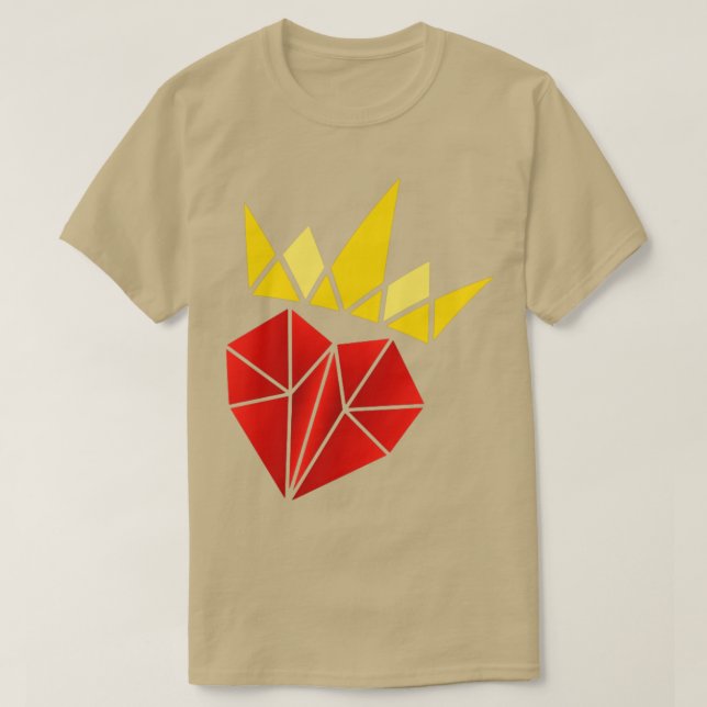 Fin, orgami krökt hjärta t shirt (Design framsida)