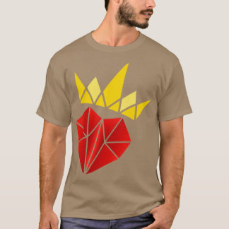 Fin, orgami krökt hjärta t shirt