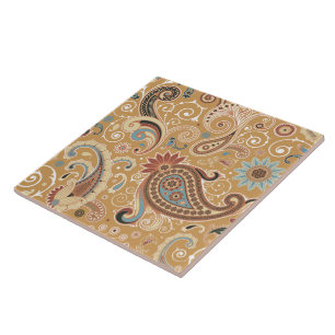 Fin Paisley kall gullig flickaktigt Retro mode Kakelplatta