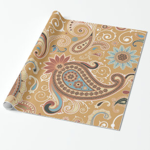 Fin Paisley kall gullig flickaktigt Retro mode Presentpapper