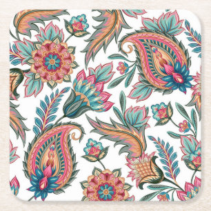 Fin Paisley Underlägg Set Papper Kvadrat