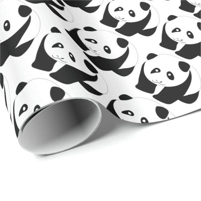 Fin panda presentpapper (Rullad Hörn)