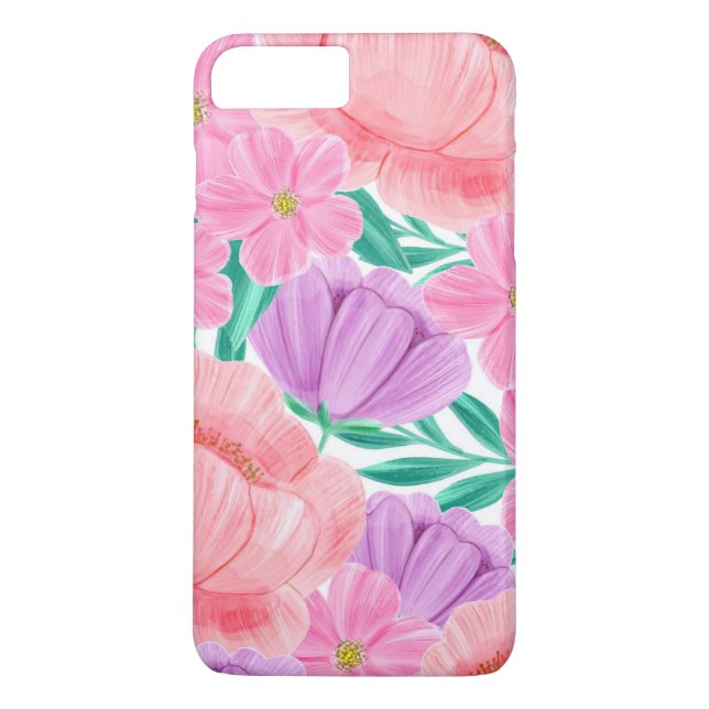 Fin Pastel-Blommigt, vattenfärg Case-Mate iPhone Skal (Baksida)