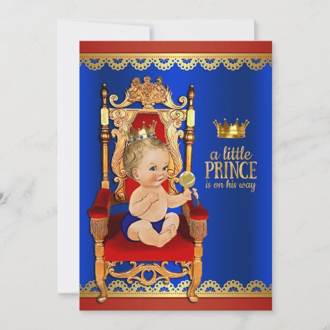 Fin Princes Babyshower Inbjudningar (Framsida)