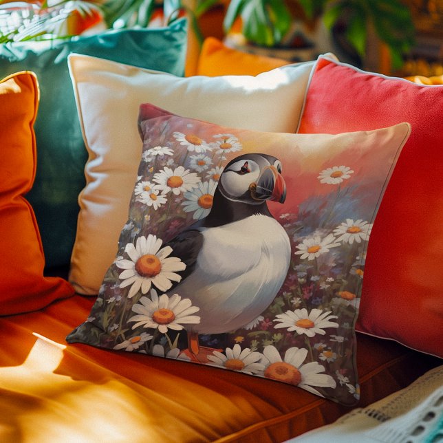 Fin puffin i Daisy Fält Kudde (Skapare uppladdad)