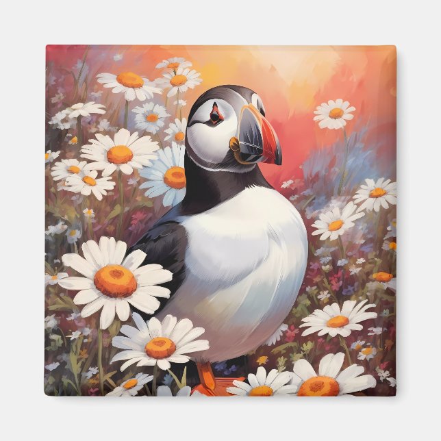 Fin puffin i Daisy Fält Magnet (Framsidan)
