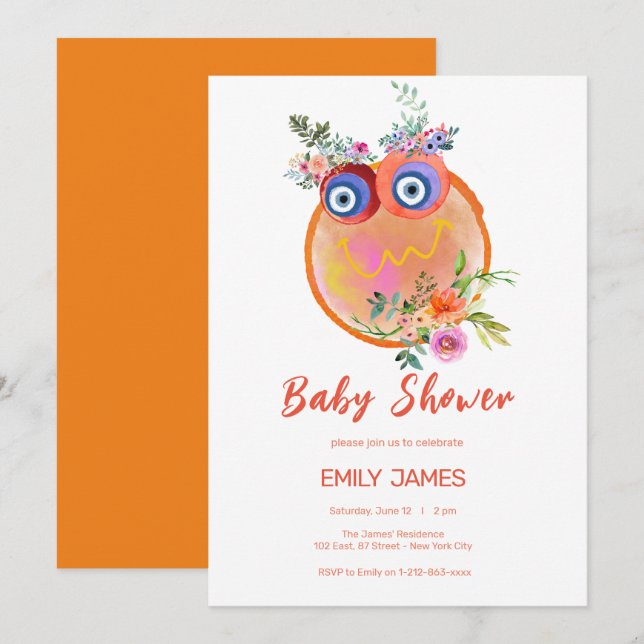 Fin Rädda planeten Baby Shower Invi Inbjudningar (Fram/baksida)