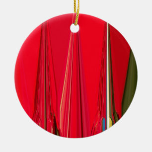 Fin röd design julgransprydnad keramik