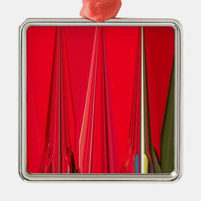 Fin röd design julgransprydnad metall (Framsidan)