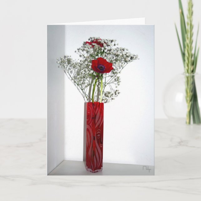 Fin, röd vas kort (Framsida)