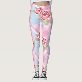 Fin Rosa Blommigt Leggings