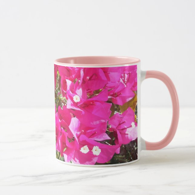 Fin Rosa Bougainvillea Skriv ut kaffe Mugg (Höger)
