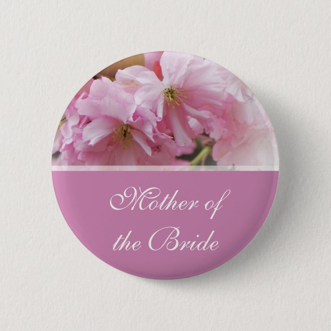 Fin rosa cherry blommar vår bröllop mor knapp (Framsida)