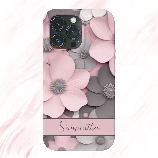 Fin Rosa-Grått 3D-poppies-Blommigt (Skapare uppladdad)