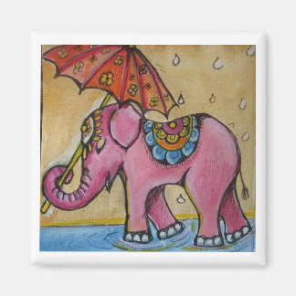 Fin Rosa indian elephant illustration Magnet