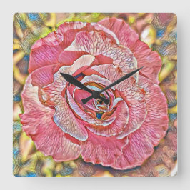 Fin rosa sommarblomma i ro fyrkantig klocka