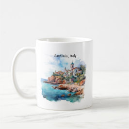 Fin Sardiniens Italien Watercolor Travel Kaffemugg