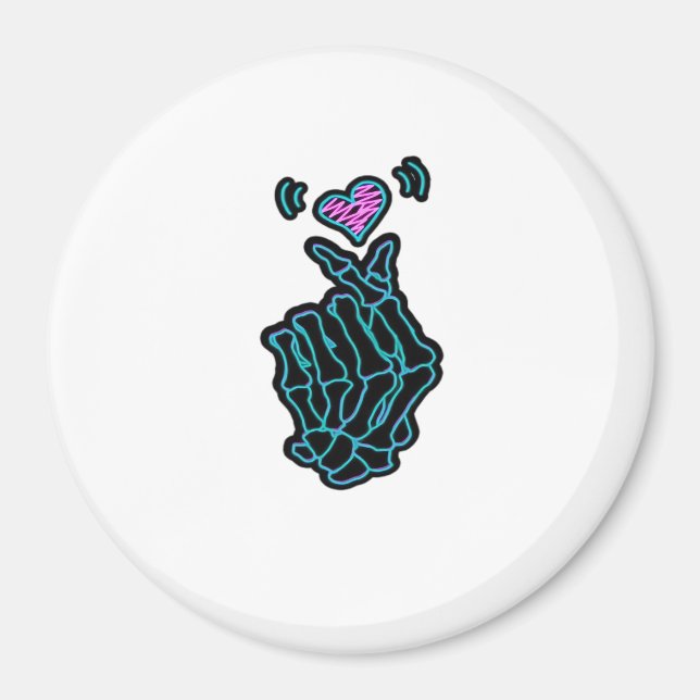 Fin Skeleton Händer med en hjärtsignal för H Magnet (Framsidan)