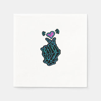 Fin Skeleton Händer med en hjärtsignal för H Pappersservett