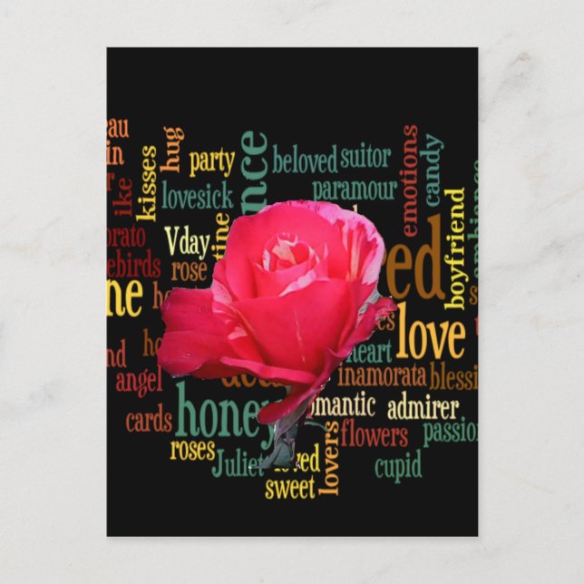 Fin, snygg, färgstark Lycklig Valentine-design Helg Vykort (Framsida)