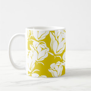 Fin, sömlös bakgrund för blommönstret. kaffemugg
