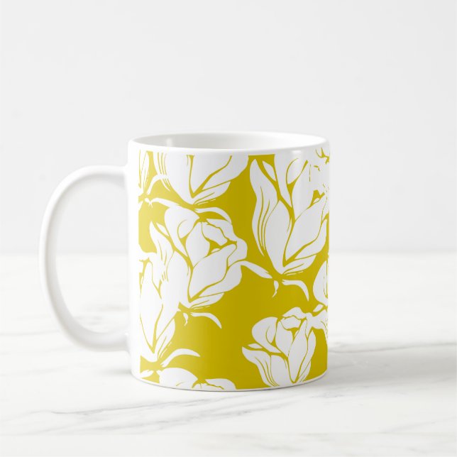 Fin, sömlös bakgrund för blommönstret. kaffemugg (Vänster)