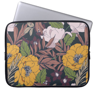 Fin, sömlös bakgrund för blommönstret. laptop fodral