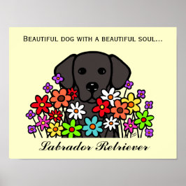 Fin Soul Black Labrador Illustration Poster