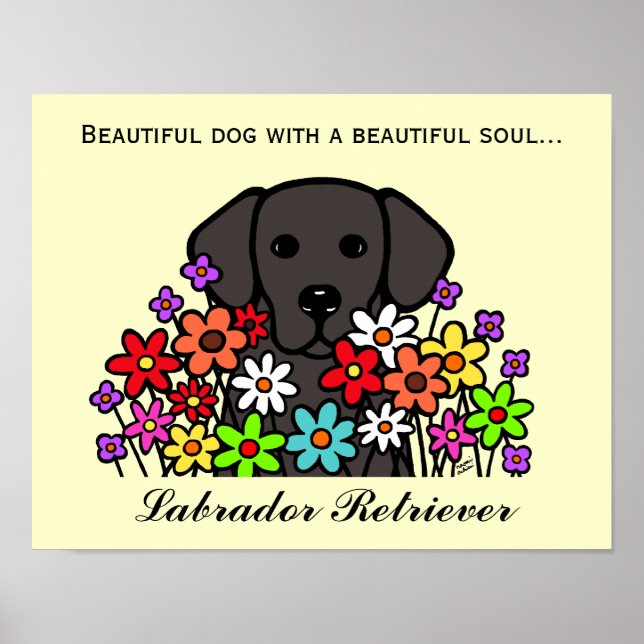 Fin Soul Black Labrador Illustration Poster (Framsidan)