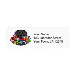 Fin Soul Black Labrador Illustration Returadress Etikett