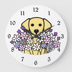 Fin Soul Gult Labrador Illustration 2 Stor Klocka