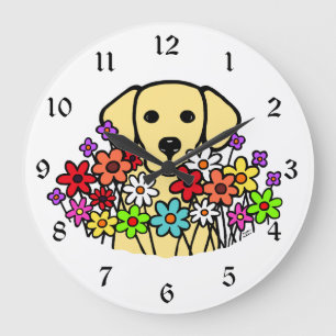 Fin Soul Gult Labrador Illustration Stor Klocka