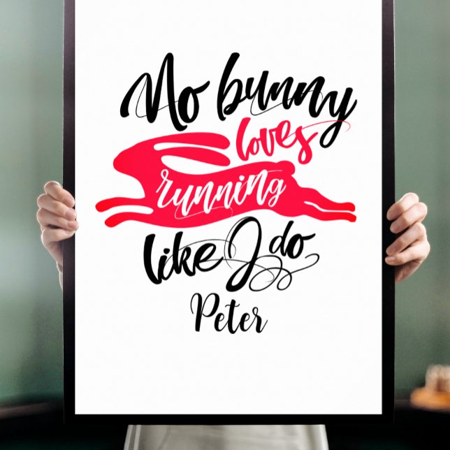 Fin Springa-motivation med Red Bunny Typography Poster (Skapare uppladdad)