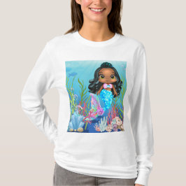 Fin svart sjöjungfru i havet t shirt