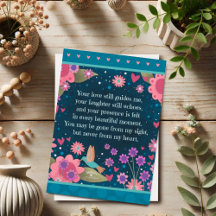 Fin sympati Quote Blue Söt Blommigt Heart