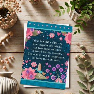 Fin sympati Quote Blue Söt Blommigt Heart Kort