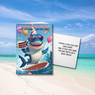 FIN-tastic Funny Shark Birthday #2 Kort