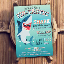 Fin-tastic Shark Birthday Jawsome 4e födelsedagen