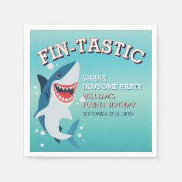 Fin-tastic Shark Birthday Jawsome Birthday Pappersservett