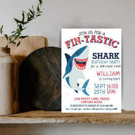 Fin-tastic Smiling Shark Barns födelsedag Inbjudningar