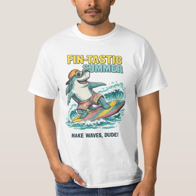Fin-tastic Waves T Shirt (Framsida)