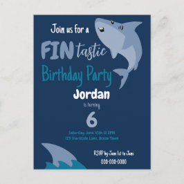 Fin-tastiskt haj-födelsedagsfirande för barn under vykort