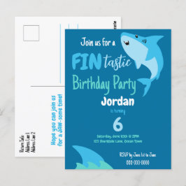 Fin-tastiskt haj-födelsedagsfirande för barn under vykort